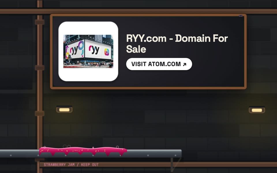 The RYY.com advert on a billboard in a Doughnut Escape level